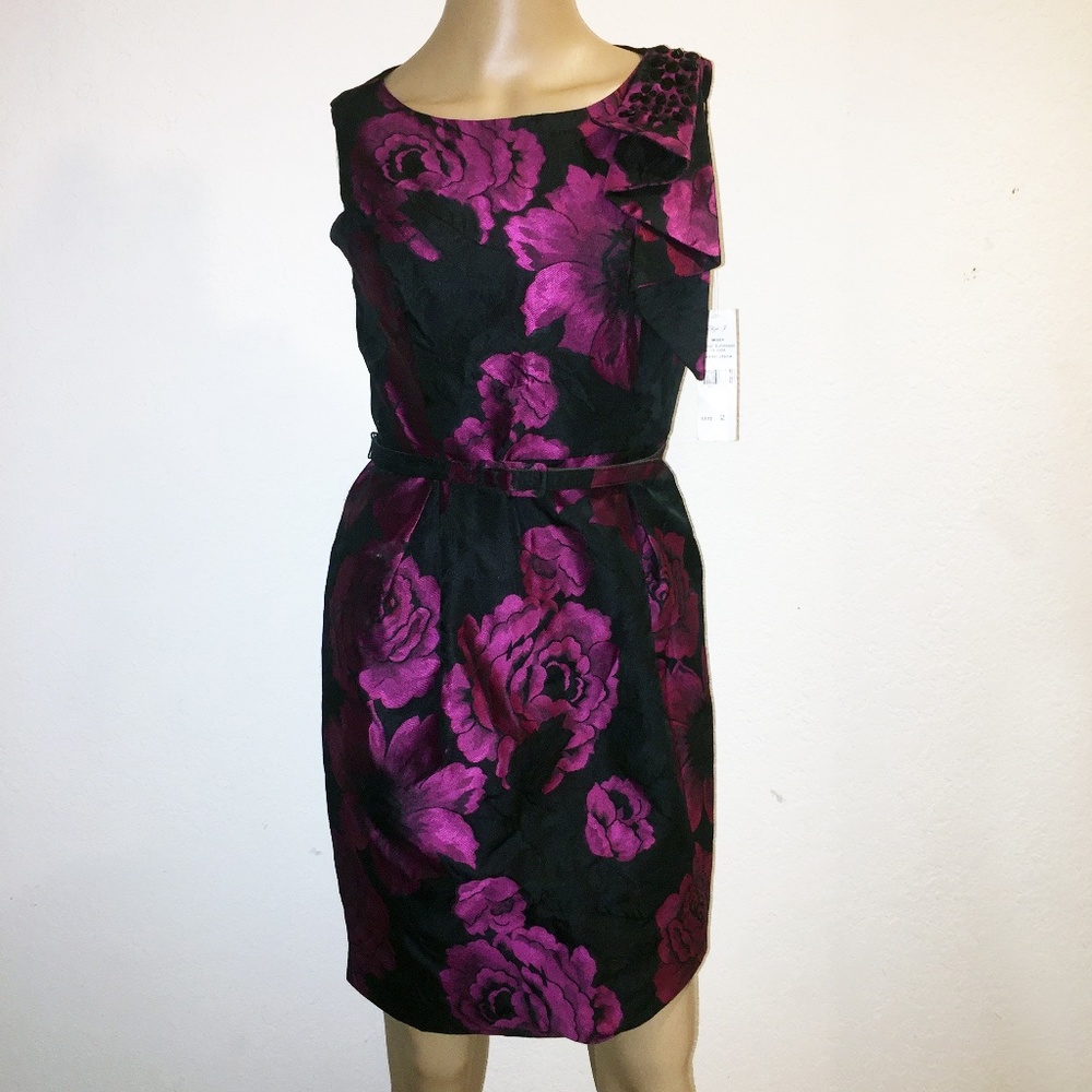 ELIZA J NWT  EBELLISHED BELTED DRESS SIZE 2